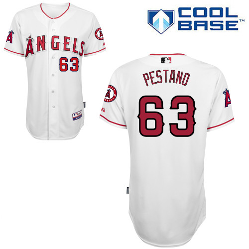 Vinnie Pestano #63 MLB Jersey-Los Angeles Angels of Anaheim Men's Authentic Home White Cool Base Baseball Jersey